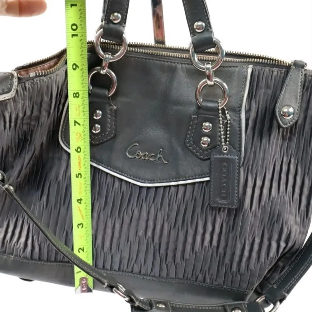 Vintage!! COACH ASHLEY GATHERED SATEEN 2-WAY SATCHEL F20084 SHOULDER BAG - Picture 4 of 7